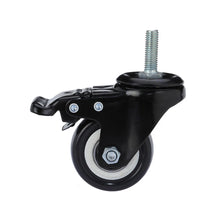 Load image into Gallery viewer, 4 pcs 1.5" Heavy Duty Swivel Caster Wheels M8 Threaded Stem Brake Swivel Wheels