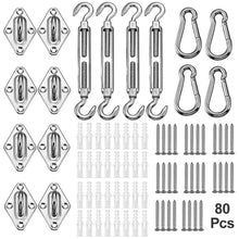 Load image into Gallery viewer, 80 pcs Stainless Steel Sun Shade Sail Accessory Wall Mounting Hardware Kit
