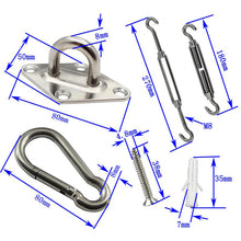 Load image into Gallery viewer, 80 pcs Stainless Steel Sun Shade Sail Accessory Wall Mounting Hardware Kit