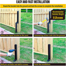 Load image into Gallery viewer, 4 Pcs Fence Post Repair Kit Heavy Duty Fence Posts Anchor