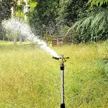 Load image into Gallery viewer, Tripod Sprinkler 360 Degree Rotating Heavy-Duty Zinc Alloy Lawn Sprinkler