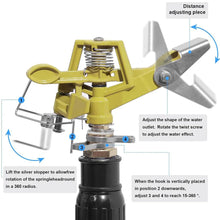 Load image into Gallery viewer, Tripod Sprinkler 360 Degree Rotating Heavy-Duty Zinc Alloy Lawn Sprinkler