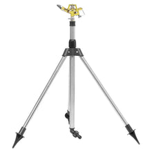 Load image into Gallery viewer, Tripod Sprinkler 360 Degree Rotating Heavy-Duty Zinc Alloy Lawn Sprinkler