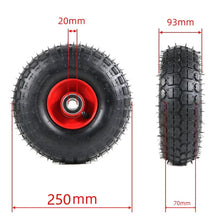 Load image into Gallery viewer, 2 x 10 inch pneumatic trolley wheels 4.10/3.50-4 heavy duty 20mm bore
