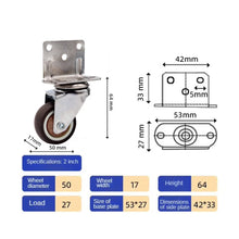 Load image into Gallery viewer, 4pcs 2 inch L-shape rubber caster wheels for furniture