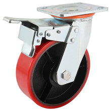 Load image into Gallery viewer, 4 pcs 8-inch 200mm Extra Heavy Duty Industrial Swivel Castors with PU Wheel