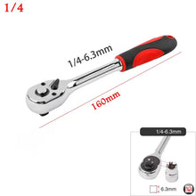 Load image into Gallery viewer, 72 Teeth Ratchet Socket Wrench Tools 1/4" 3/8" 1/2" inch Ratchet Wrench