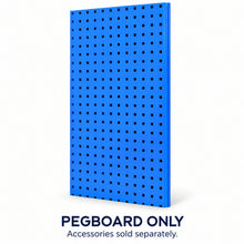 Load image into Gallery viewer, Blue Steel Pegboard 900 x 450mm – Panel or 26-Piece Hook & Bin Set – product view