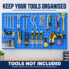 Load image into Gallery viewer, Blue Steel Pegboard 900 x 450mm – Panel or 26-Piece Hook & Bin Set – detail 2