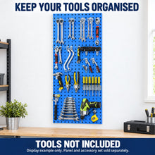 Load image into Gallery viewer, Blue Steel Pegboard 1500 x 500mm – Panel or 29-Piece Hook & Bin Set – detail 2