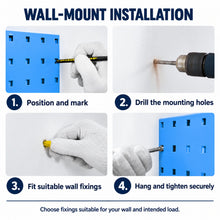 Load image into Gallery viewer, Blue Steel Pegboard 1500 x 500mm – Panel or 29-Piece Hook & Bin Set – detail 10