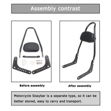 Load image into Gallery viewer, Black Sissy Bar Passenger Backrest Pad For Harley Softail Street Bob FXBB 2018+
