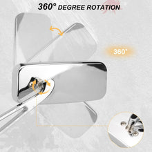 Load image into Gallery viewer, CHROME MOTORCYCLE RECTANGLE REARVIEW MIRRORS FOR HARLEY CRUISER CHOPPER BOBBER