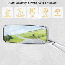 Load image into Gallery viewer, CHROME MOTORCYCLE RECTANGLE REARVIEW MIRRORS FOR HARLEY CRUISER CHOPPER BOBBER