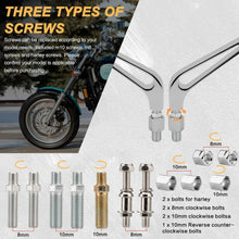 Load image into Gallery viewer, CHROME MOTORCYCLE RECTANGLE REARVIEW MIRRORS FOR HARLEY CRUISER CHOPPER BOBBER