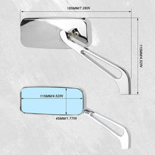 Load image into Gallery viewer, CHROME MOTORCYCLE RECTANGLE REARVIEW MIRRORS FOR HARLEY CRUISER CHOPPER BOBBER