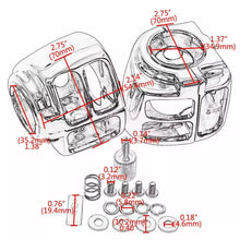 Load image into Gallery viewer, Chrome Switch Housings Cover+6x Hand Control Button Caps Fit For Harley Softail