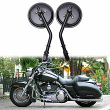 Load image into Gallery viewer, Motorcycle Round Black Rear View Side Mirrors for Harley Touring Cruiser Bobber