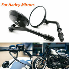 Load image into Gallery viewer, Motorcycle Round Black Rear View Side Mirrors for Harley Touring Cruiser Bobber