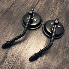 Load image into Gallery viewer, Motorcycle Round Black Rear View Side Mirrors for Harley Touring Cruiser Bobber