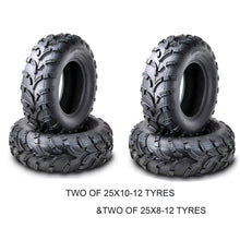 Load image into Gallery viewer, WANDA Set 25x8-12 & 25x10-12 Front Rear Tyre Tubeless for ATV UTV Quad Mower Buggy