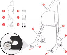 Load image into Gallery viewer, Passenger Backrest Pad Sissy Bar Cushion For Harley Sportster XL 883 1200 04-UP