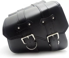 Load image into Gallery viewer, 2X Motorcycle PU Leather Pouch Panniers Black Side Saddle Bag Saddlebags Toolbag