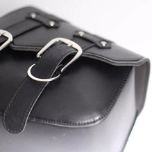 Load image into Gallery viewer, 2X Motorcycle PU Leather Pouch Panniers Black Side Saddle Bag Saddlebags Toolbag