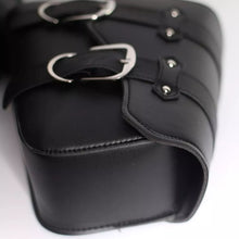 Load image into Gallery viewer, 2X Motorcycle PU Leather Pouch Panniers Black Side Saddle Bag Saddlebags Toolbag