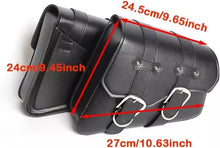 Load image into Gallery viewer, 2X Motorcycle PU Leather Pouch Panniers Black Side Saddle Bag Saddlebags Toolbag
