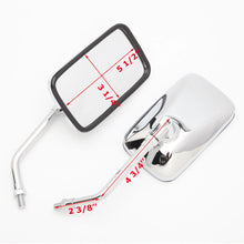 Load image into Gallery viewer, Pair Motorcycle Rear View Mirrors Chrome Rectangula 10mm Thread Universal Silver