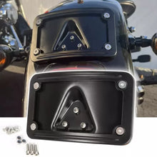 Load image into Gallery viewer, Black Curved Laydown License Plate Mount Bracket For Harley Dyna FXD Sportster
