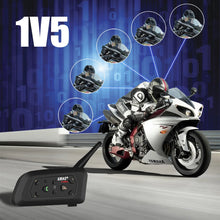 Load image into Gallery viewer, EJEAS V6 Pro 1200m Motorcycle Bluetooth Helmet Intercom CSR 2.4GHz FM 6 Riders