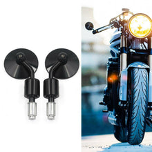 Load image into Gallery viewer, Pair CNC Motorcycle Bar End Mirrors 7/8" 22mm Round Adjustable Black