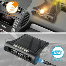 Load image into Gallery viewer, Solar Wireless TPMS LCD Car Tire Pressure Monitoring System +4 External Sensors