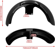 Load image into Gallery viewer, 19" Gloss Black Front Fender For Harley Touring Electra Street Tri Glide CVO
