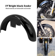 Load image into Gallery viewer, 19" Gloss Black Front Fender For Harley Touring Electra Street Tri Glide CVO