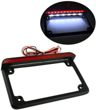 Load image into Gallery viewer, Black Motorcycle License Number Plate Frame Holder Bracket LED Brake Light