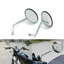 Load image into Gallery viewer, Chrome Round Motorcycle Rearview Mirrors M10 For Honda Suzuki Kawasaki