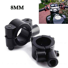 Load image into Gallery viewer, Motorcycle 7/8" Handle Bar Mirror Mount Holder Clamp Adaptor Black 8mm