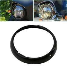 Load image into Gallery viewer, 7" Black Headlight Trim Ring Bezels Light Cover for Harley Touring Road King