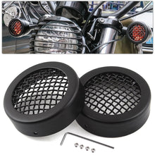 Load image into Gallery viewer, 2Pcs 60mm Motorcycle Black Metal Turn Signal Lights Cover For Harley Sportsters