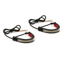 Load image into Gallery viewer, 2x White/Amber Switchback LED Fork Turn Signal DRL Light Strips For Motorcycle