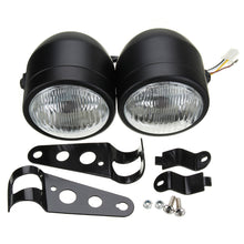 Load image into Gallery viewer, Motorcycle Dual Twin Front Headlight Lamp w/ Bracket Mount Kit Fit For Harley