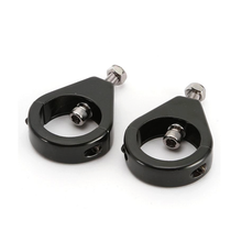 Load image into Gallery viewer, 2x 39mm Black Harley Davidson fork mount Turn Signal Relocation Brackets 1 pair
