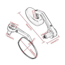 Load image into Gallery viewer, 7/8" Bar End Rear Side View Mirrors Cafe Racer Black Universal Motorcycle bike