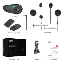 Load image into Gallery viewer, EJEAS Q7 Bluetooth 5.0 Waterproof Motorcycle Helmet Headset Intercom 7 Riders