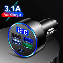 Load image into Gallery viewer, Fast Charger 15.5W 4USB+PD Type-C Car Charger Adapter Electronics Accessories