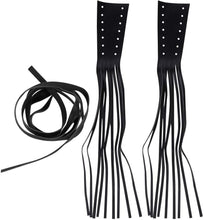 Load image into Gallery viewer, 12" Leather Motorcycle Bkie Brake Lever Covers Biker Clutch Fringe Long Tassels
