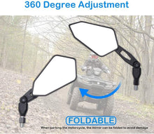 Load image into Gallery viewer, Motorcycle Rear View Mirrors 10mm Arrow Black Handlebar Side Mirror ATV Quad